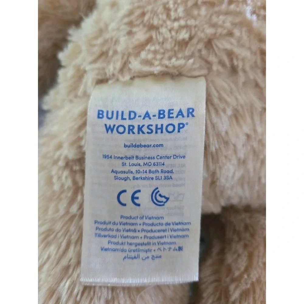 Build-A-Bear Workshop Birthday Treat Bear Tan Plush Confetti Feet Happy Birthday